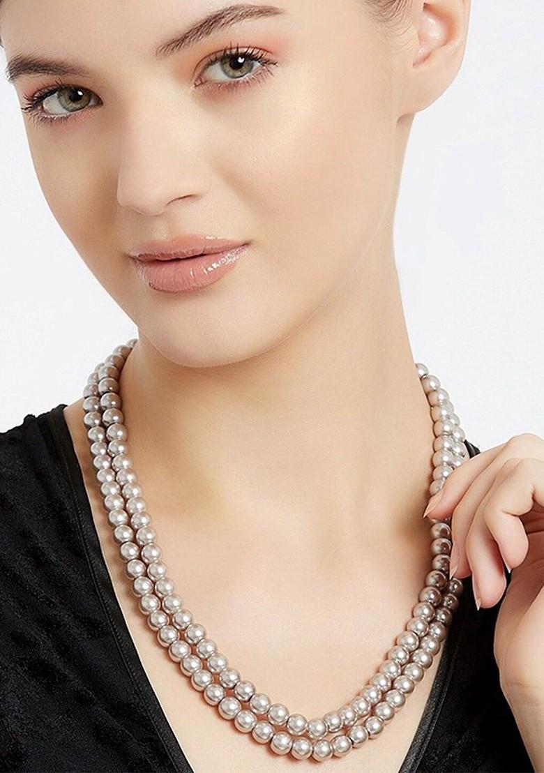 Grey Solid Rhodium Plated Chain And Pendant