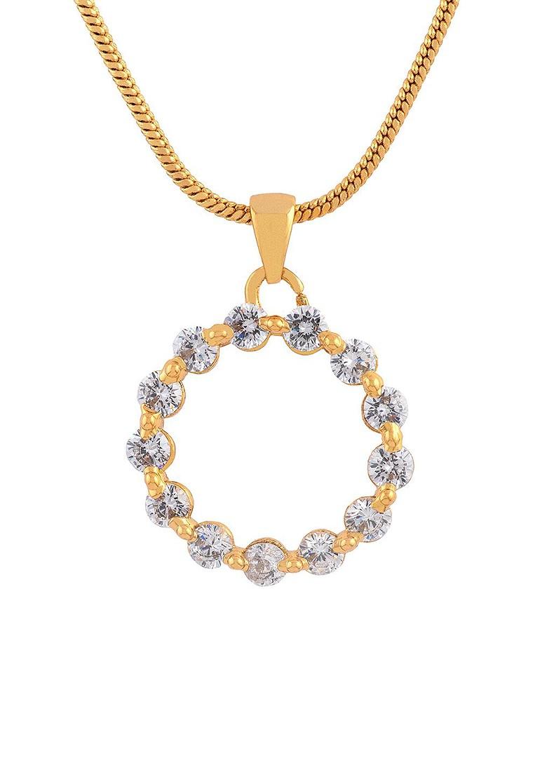 White Solid Gold Plated Chain And Pendant