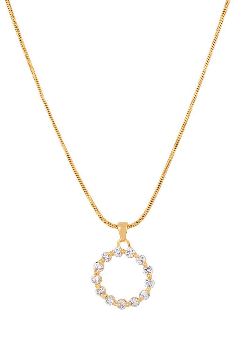 White Solid Gold Plated Chain And Pendant
