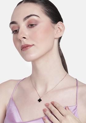 Black Solid Gold Plated Chain And Pendant