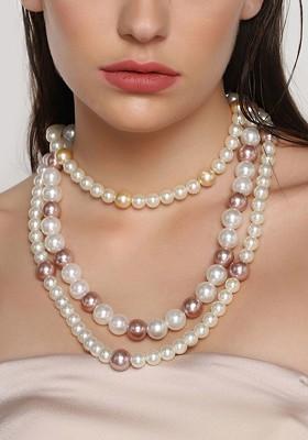 White Studded Gold Plated Chain And Pendant