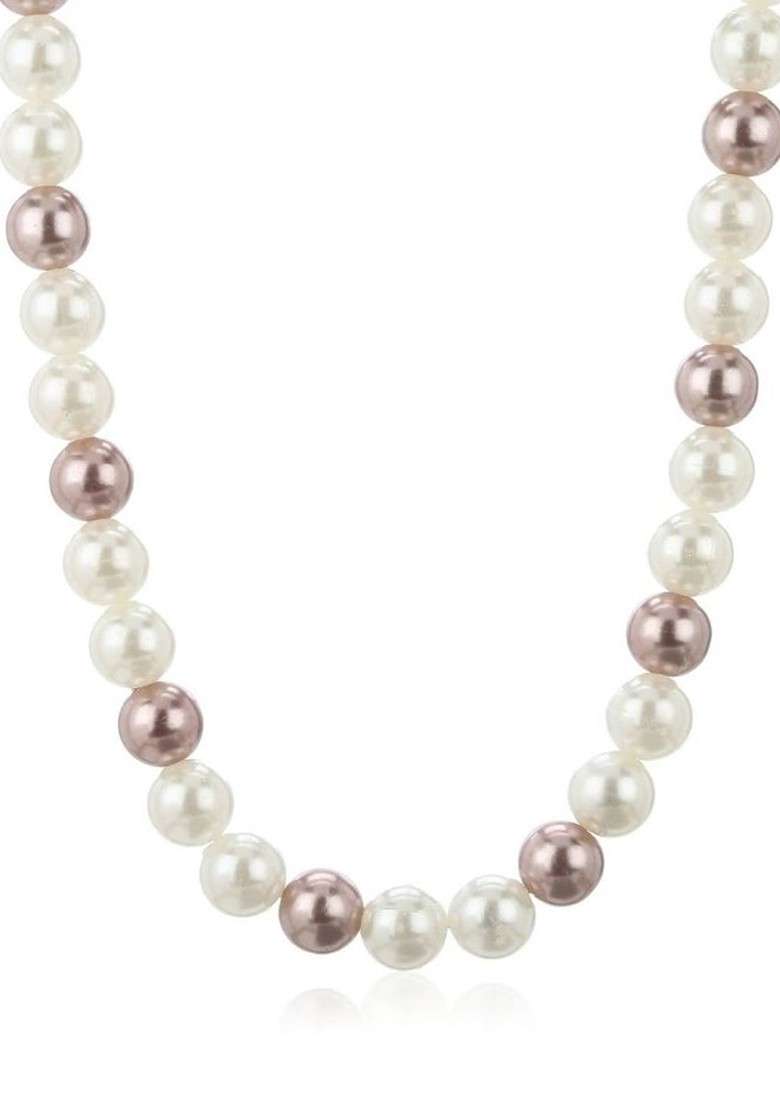 White Studded Gold Plated Chain And Pendant - Indya
