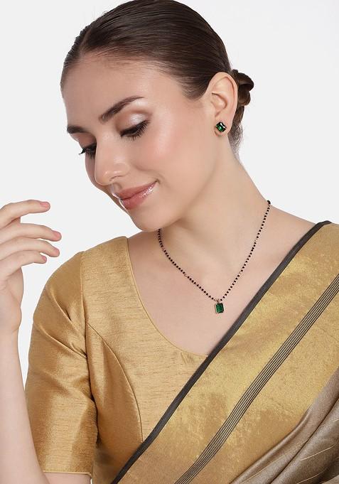 Rose Gold Studded Gold Plated Mangalsutra