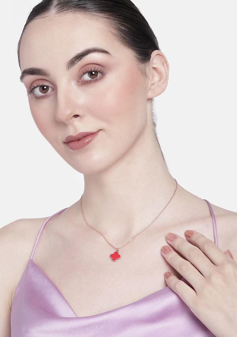 Rose Gold Solid Gold Plated Chain And Pendant