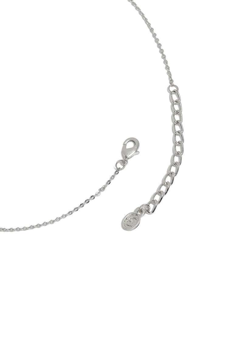 Silver Solid Rhodium Plated Chain And Pendant - Indya
