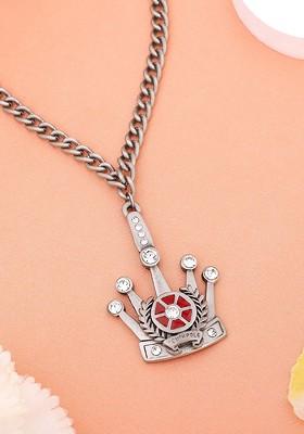 White Solid Rhodium Plated Chain And Pendant