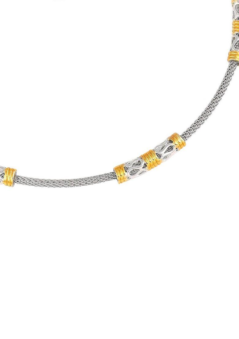 Silver Solid Rhodium Plated Chain And Pendant