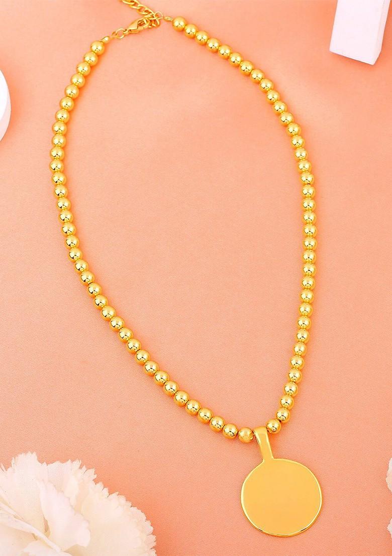 Gold Solid Gold Plated Chain And Pendant