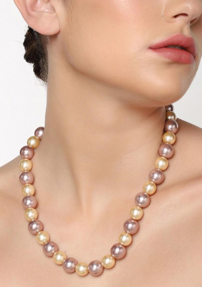 Gold Studded Gold Plated Chain And Pendant