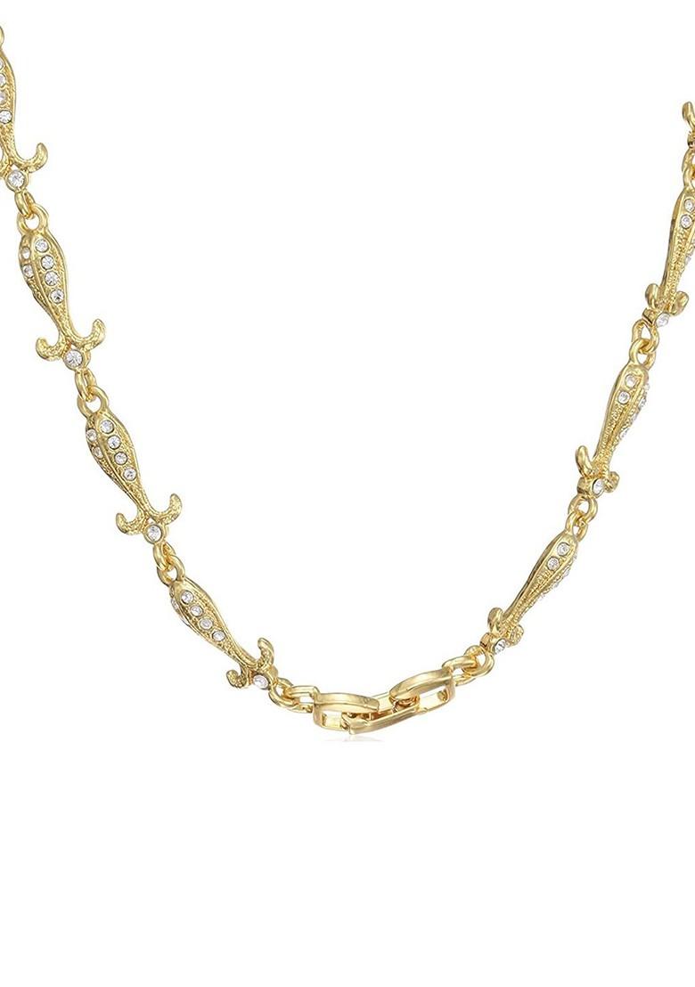 Gold Studded Gold Plated Chain And Pendant