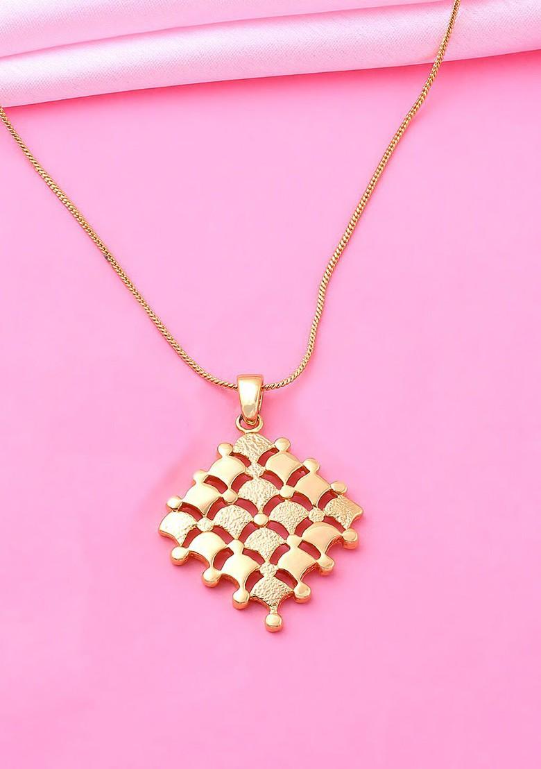 Gold Solid Gold Plated Chain And Pendant