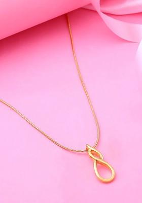 Gold Solid Gold Plated Chain And Pendant