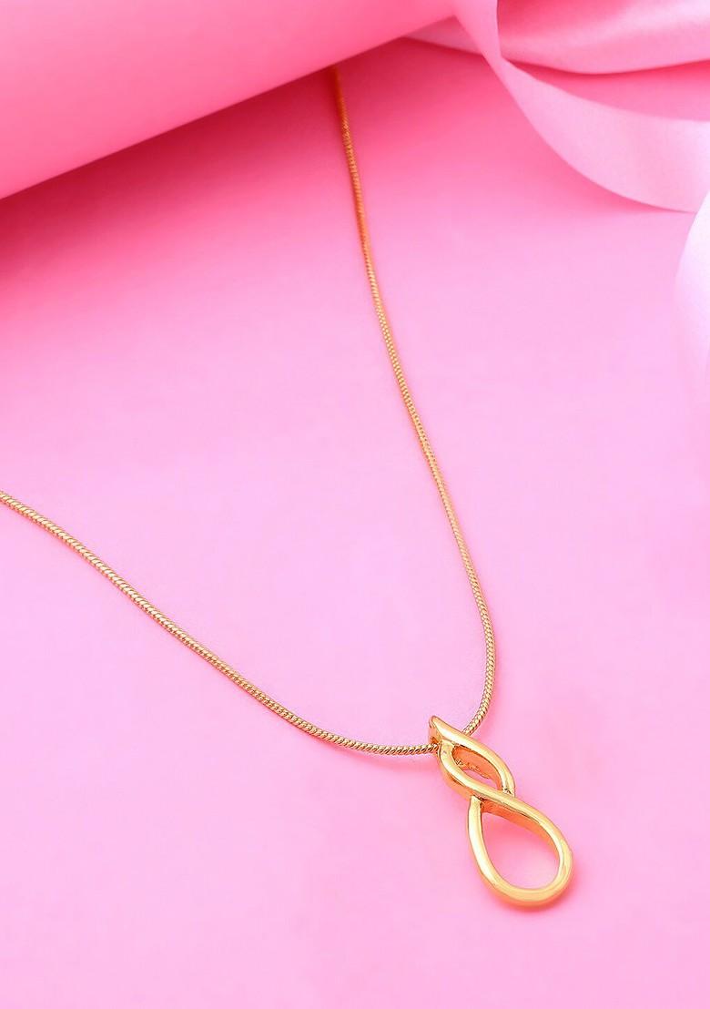 Gold Solid Gold Plated Chain And Pendant