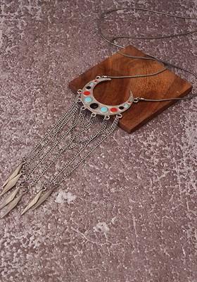 Silver Solid Rhodium Plated Chain And Pendant