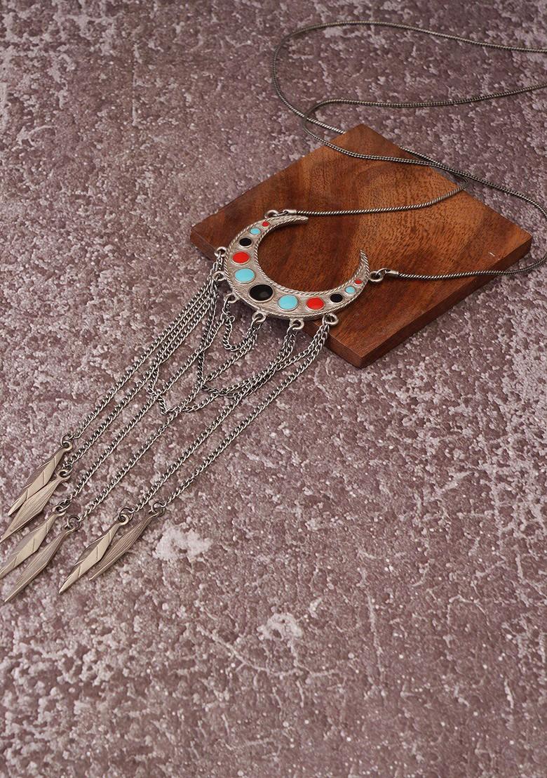 Silver Solid Rhodium Plated Chain And Pendant