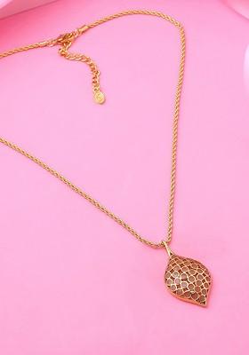 White Solid Gold Plated Chain And Pendant