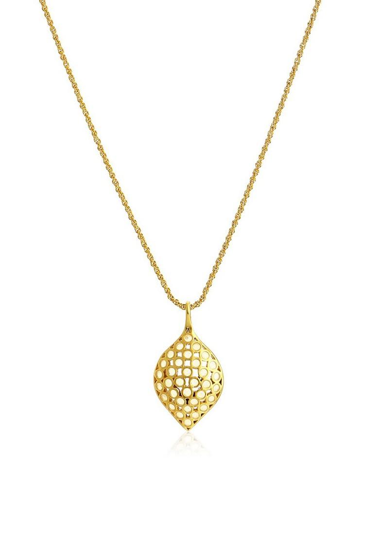 White Solid Gold Plated Chain And Pendant