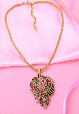 Gold Solid Gold Plated Chain And Pendant