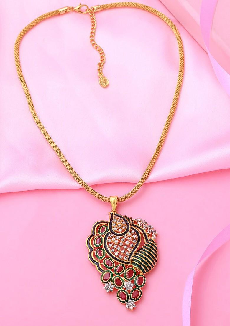 Gold Solid Gold Plated Chain And Pendant