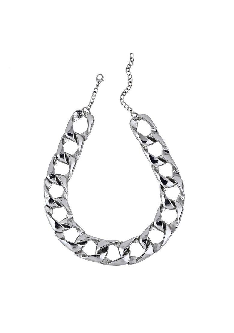Silver Solid Rhodium Plated Chain And Pendant