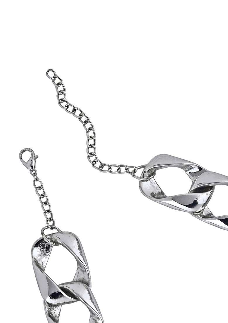 Silver Solid Rhodium Plated Chain And Pendant - Indya