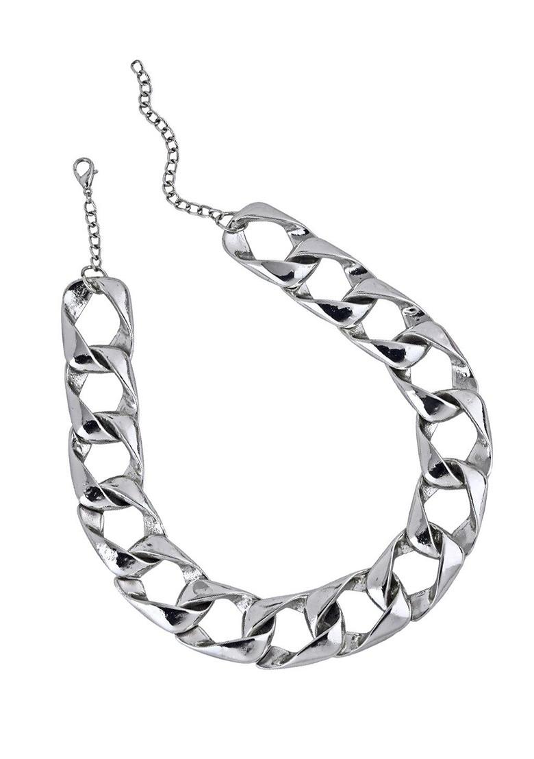 Silver Solid Rhodium Plated Chain And Pendant