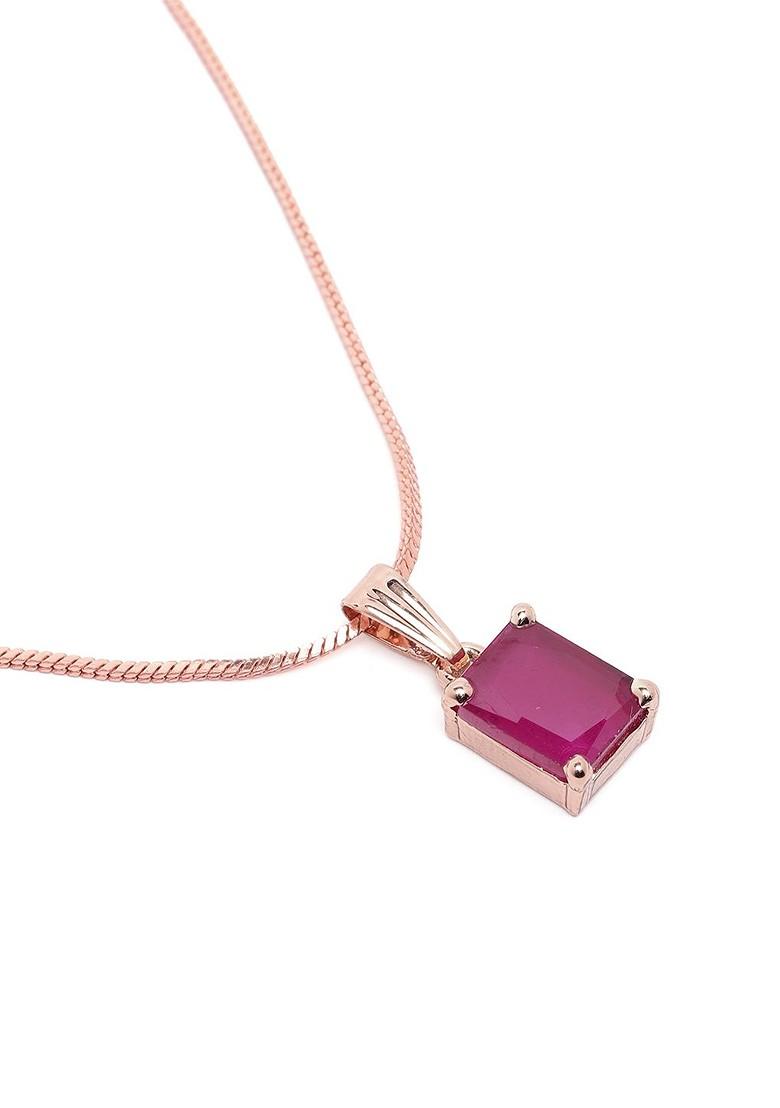 Red Studded Gold Plated Pendant