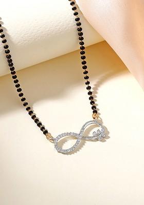 Silver Studded Rhodium Plated Mangalsutra