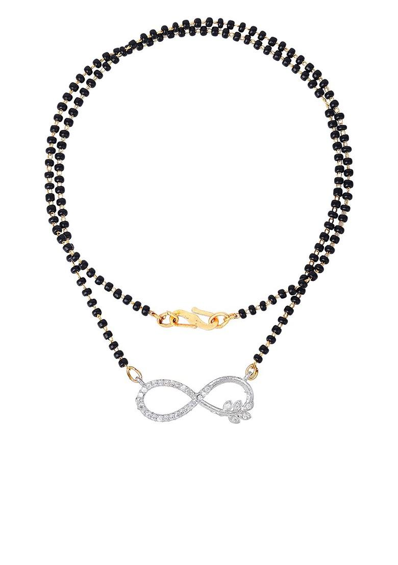 Silver Studded Rhodium Plated Mangalsutra