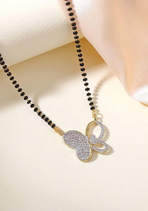 Silver Studded Rhodium Plated Mangalsutra