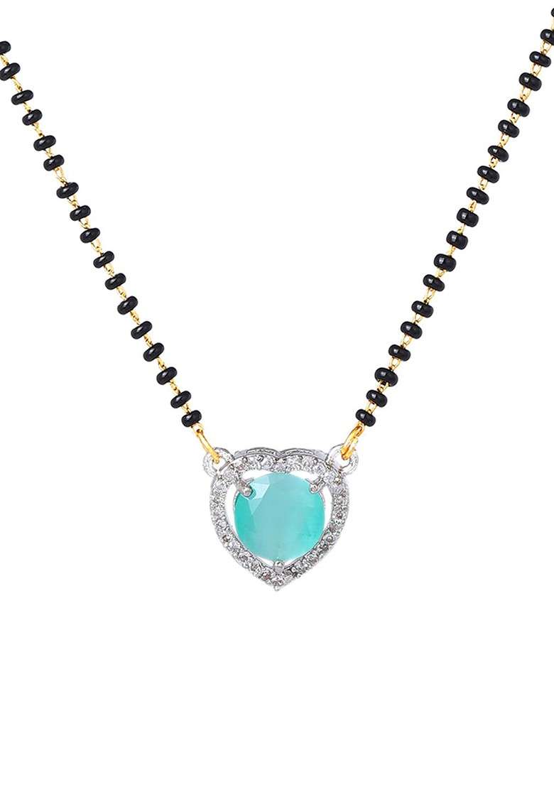 Silver Studded Rhodium Plated Mangalsutra - Indya