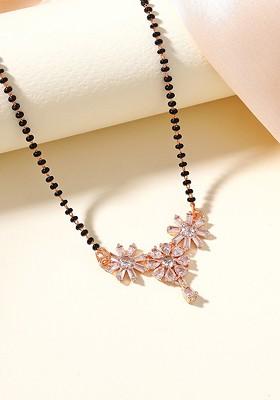 Rose Gold Studded Gold Plated Mangalsutra