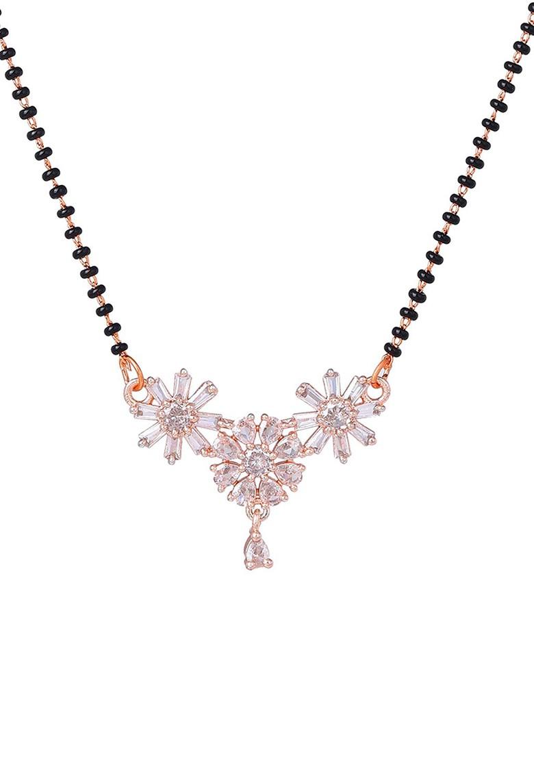 Rose Gold Studded Gold Plated Mangalsutra