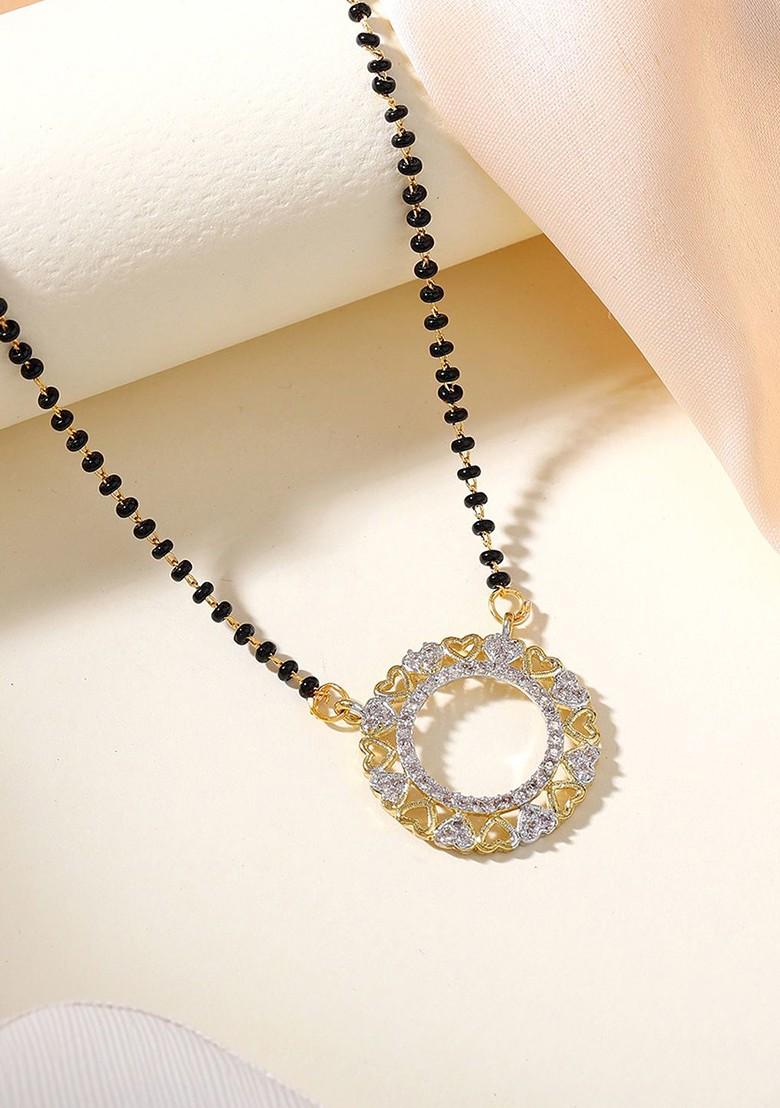 Silver Studded Rhodium Plated Mangalsutra