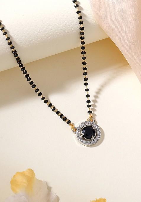 Silver Studded Rhodium Plated Mangalsutra