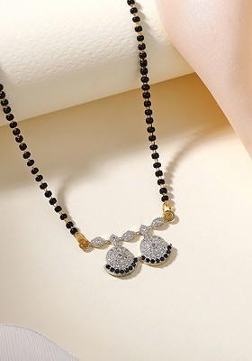 Silver Studded Rhodium Plated Mangalsutra