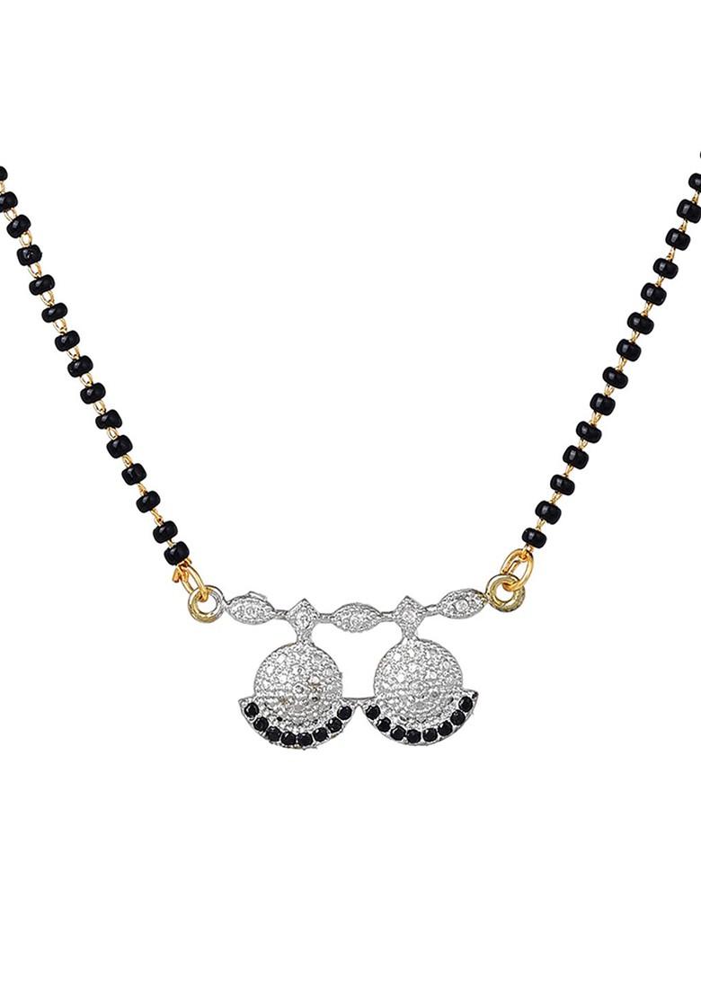 Silver Studded Rhodium Plated Mangalsutra
