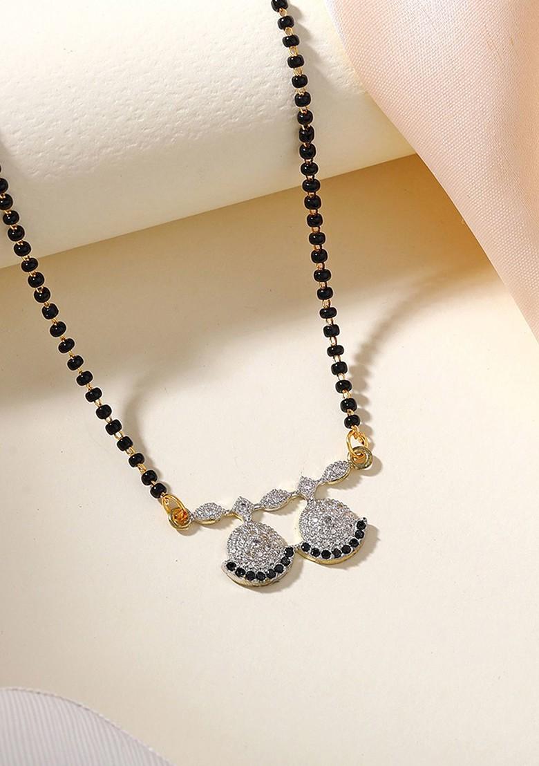 Silver Studded Rhodium Plated Mangalsutra