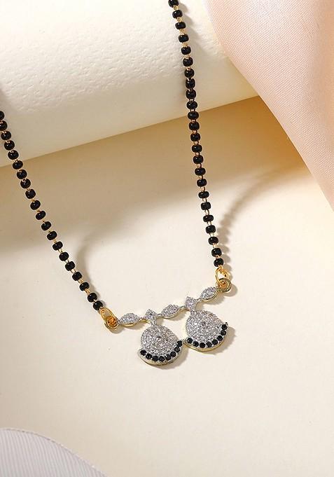 Silver Studded Rhodium Plated Mangalsutra