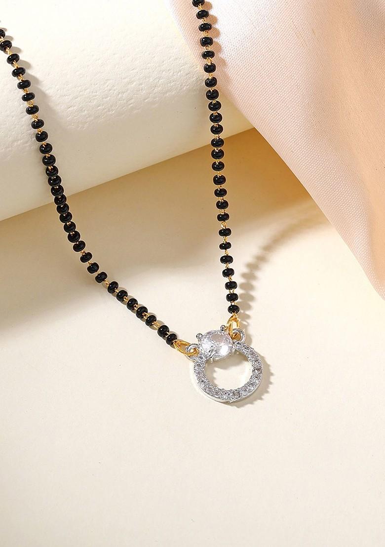 Silver Studded Rhodium Plated Mangalsutra