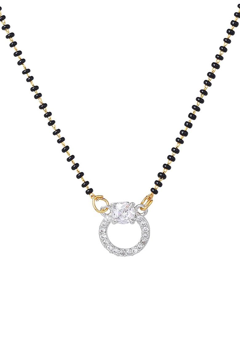 Silver Studded Rhodium Plated Mangalsutra