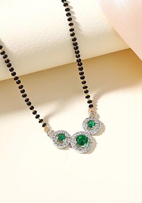 Silver Studded Rhodium Plated Mangalsutra