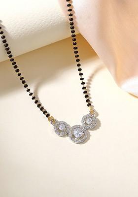 Gold Crystals Gold Plated Mangalsutra