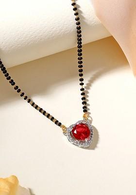 Silver Studded Rhodium Plated Mangalsutra