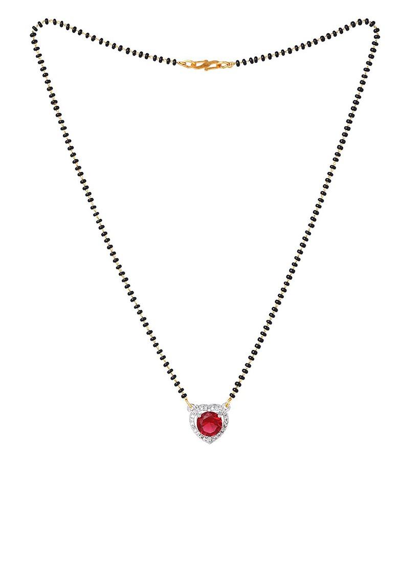 Silver Studded Rhodium Plated Mangalsutra