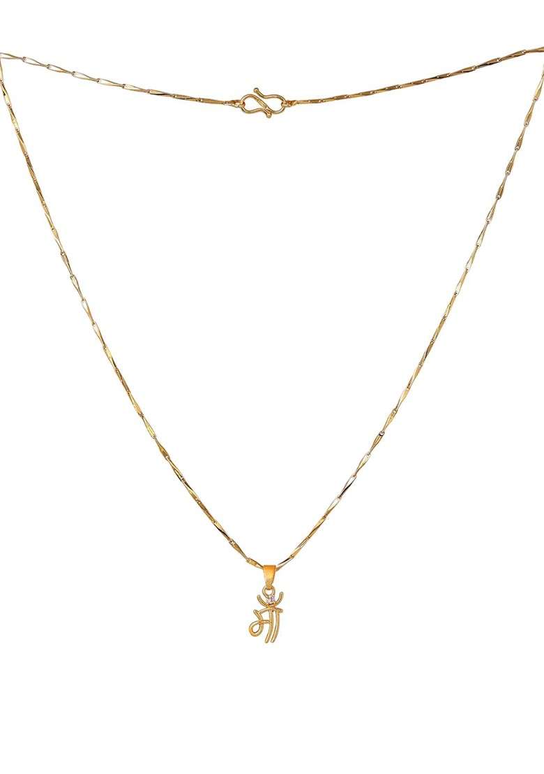 Gold Solid Gold Plated Pendant - Indya