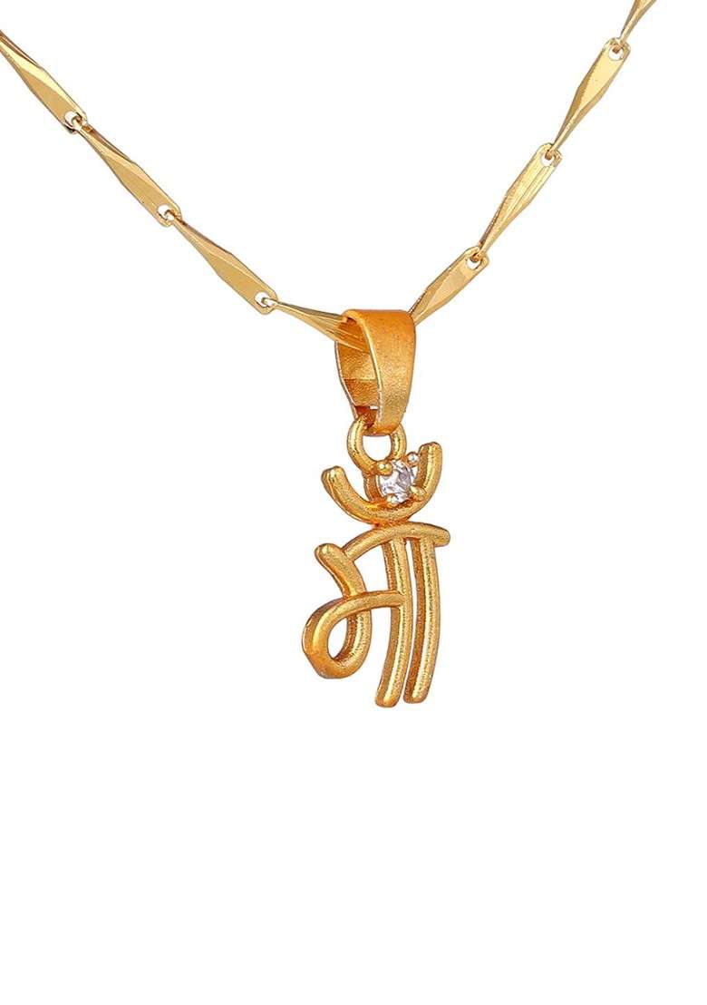 Gold Solid Gold Plated Pendant - Indya