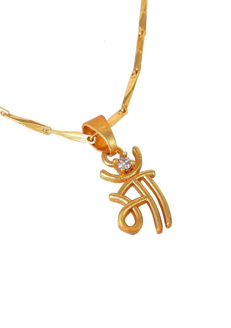 Gold Solid Gold Plated Pendant - Indya