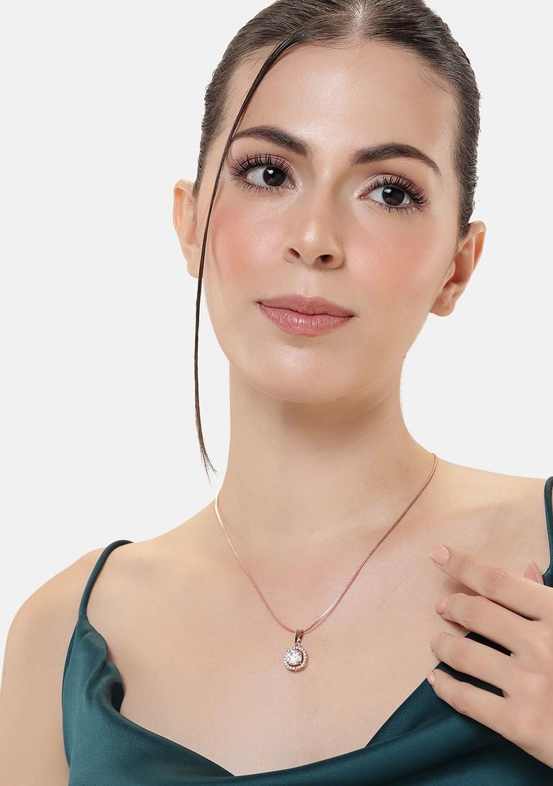 White Studded Gold Plated Pendant