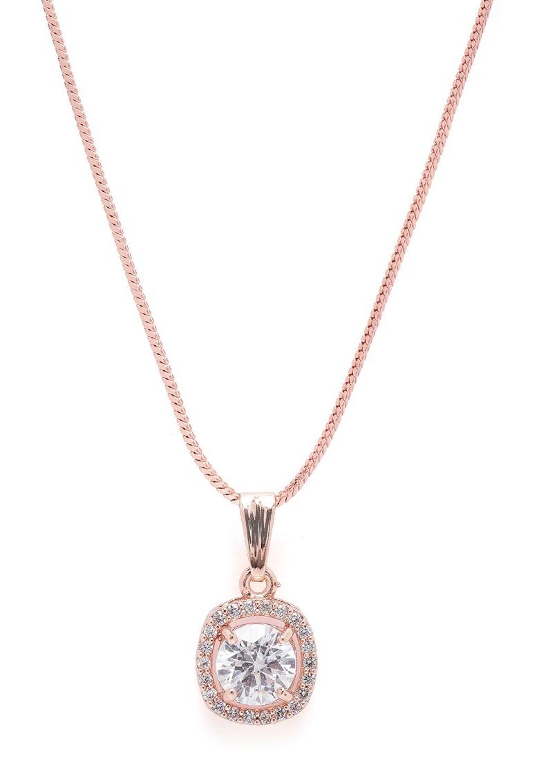 White Studded Gold Plated Pendant